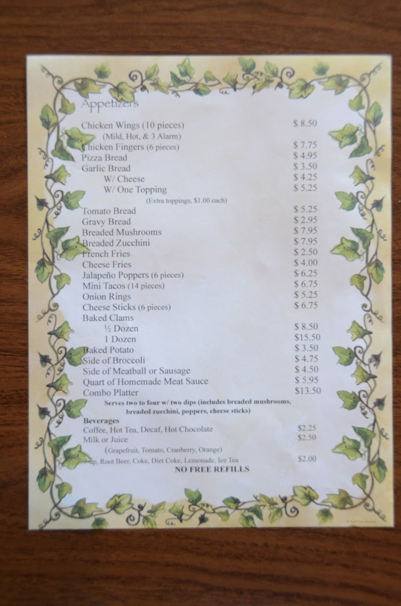 Menu Rosa’S Pizza Restaurant & Gaming-7