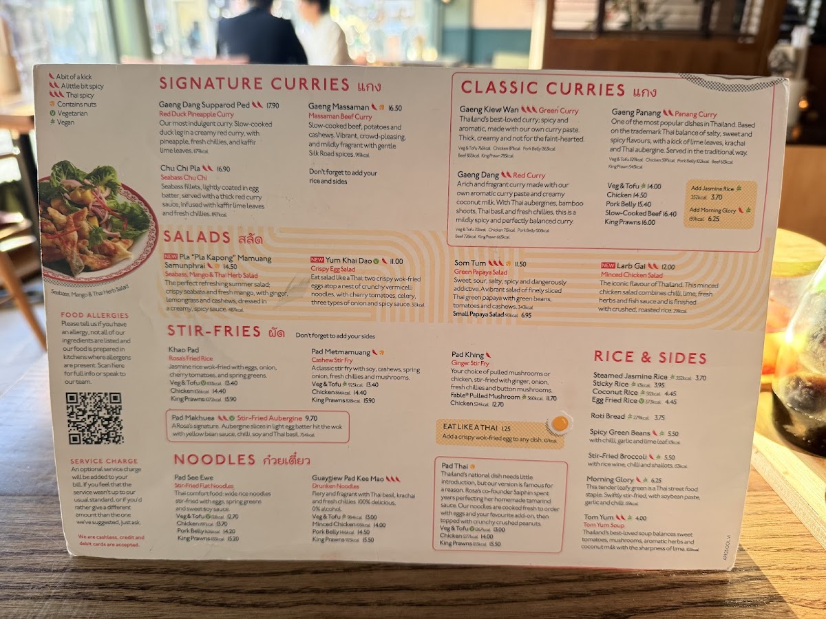 Menu Rosa's Thai Reading-1