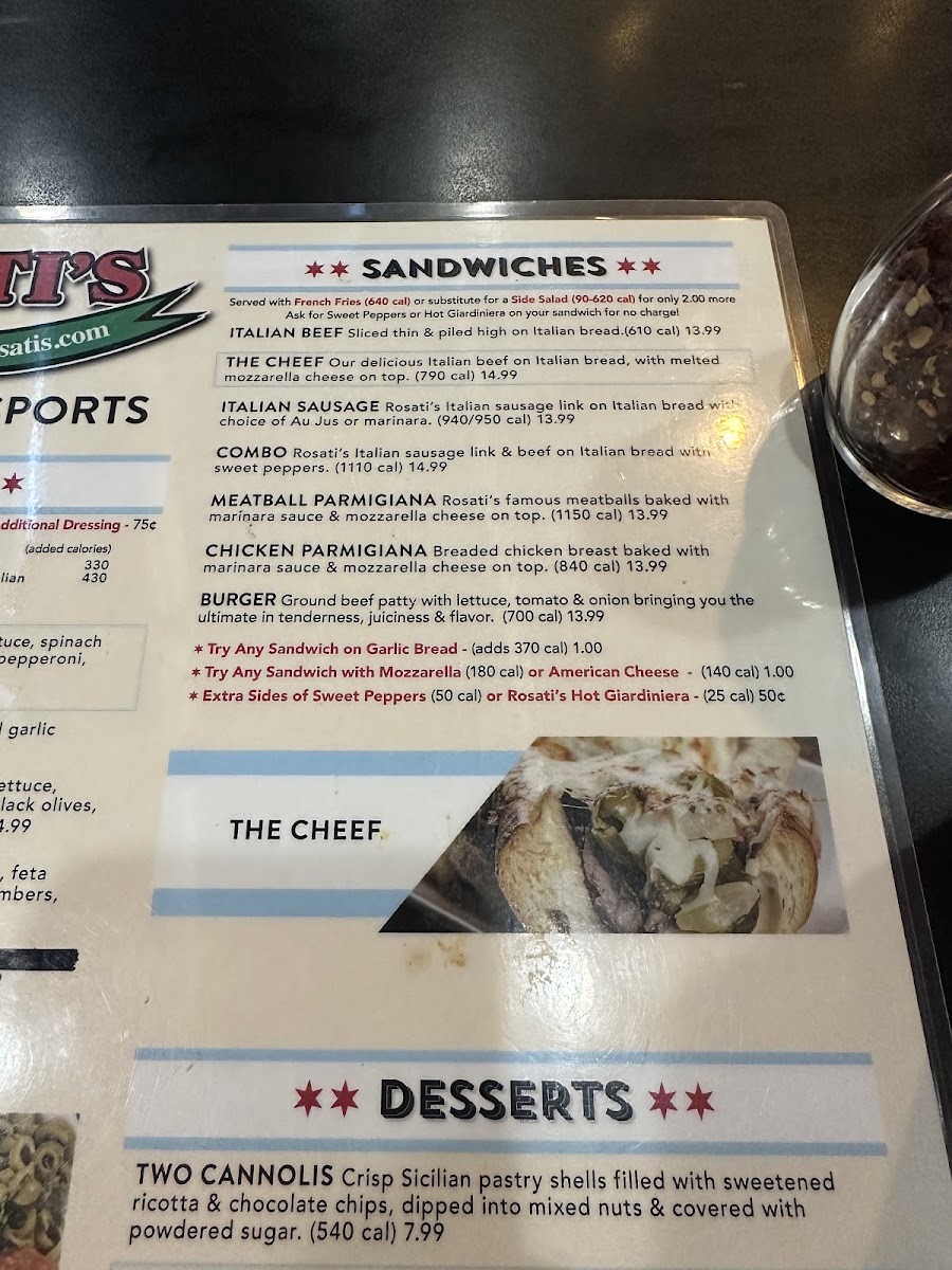 Menu Rosati's Pizza & Sports Pub-1