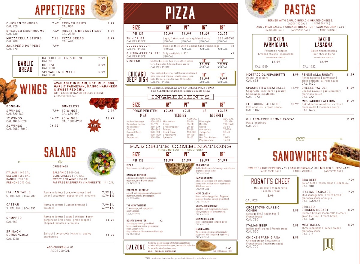 Menu Rosati's Pizza-1