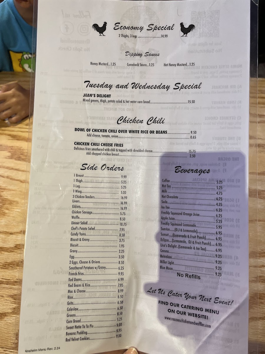 Menu Roscoe's House Of Chicken And Waffles-10