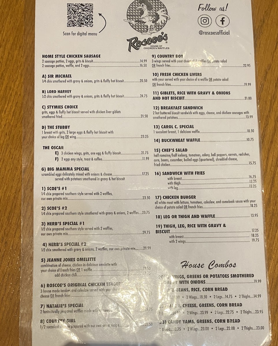Menu Roscoe's House Of Chicken And Waffles-5