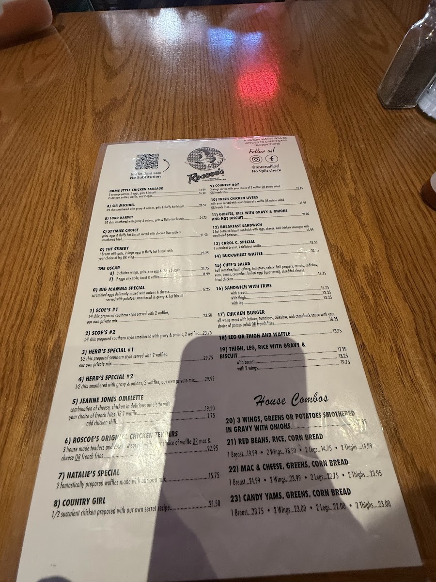 Menu Roscoe's House Of Chicken And Waffles-8