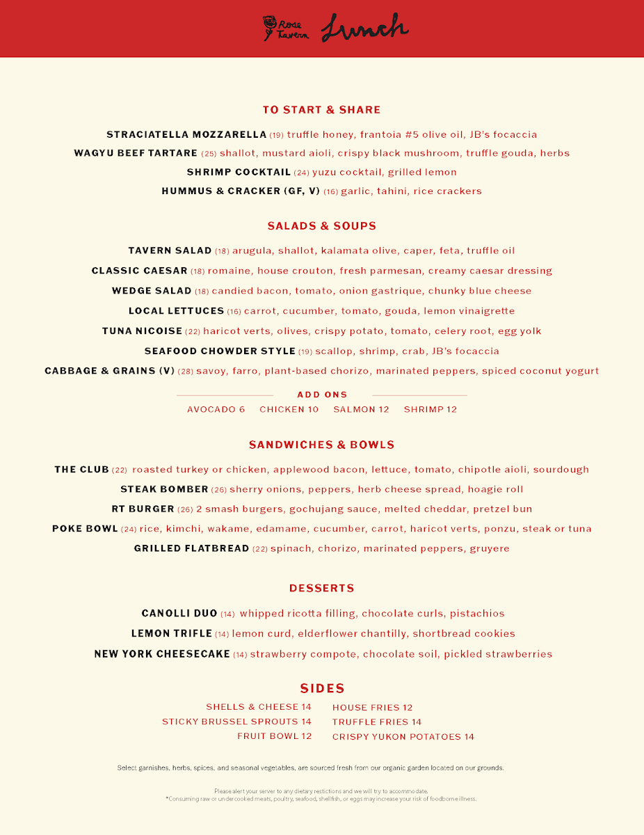 Menu Rose Tavern-2