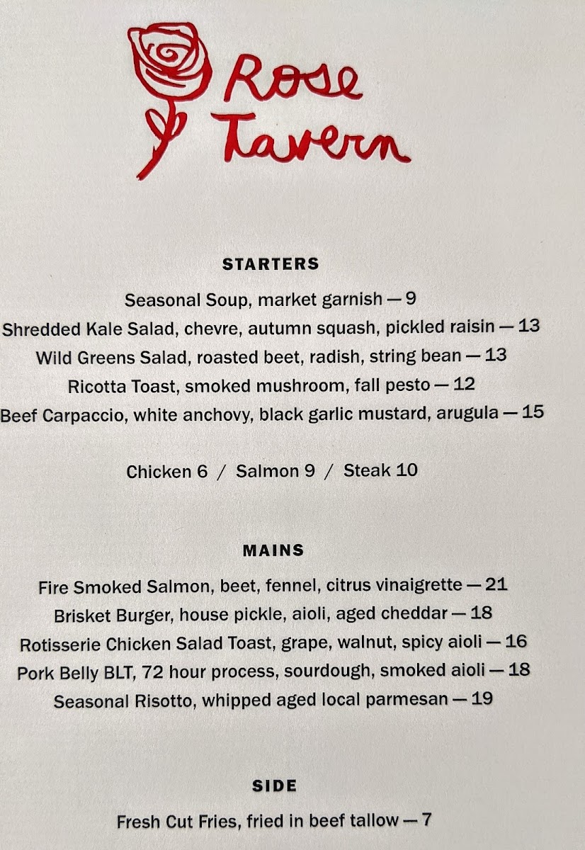 Menu Rose Tavern-9
