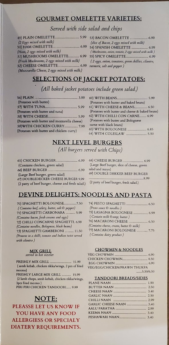 Menu Rosebud Café And Nepalese Restaurant-4