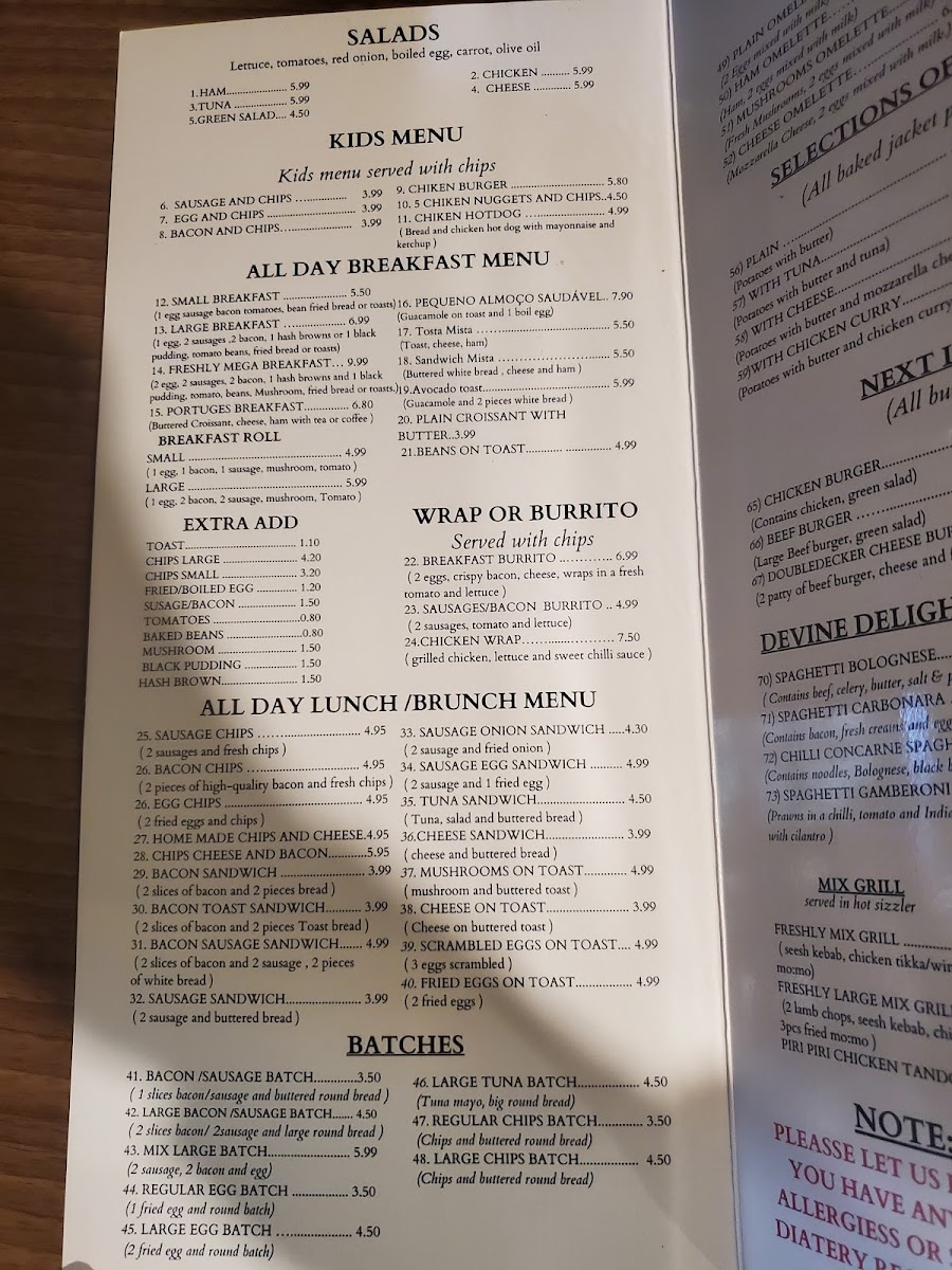 Menu Rosebud Café And Nepalese Restaurant-5