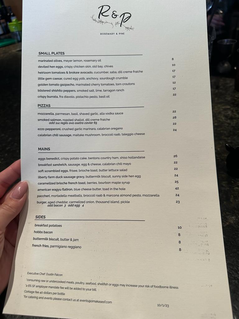 Menu Rosemary & Pine-1