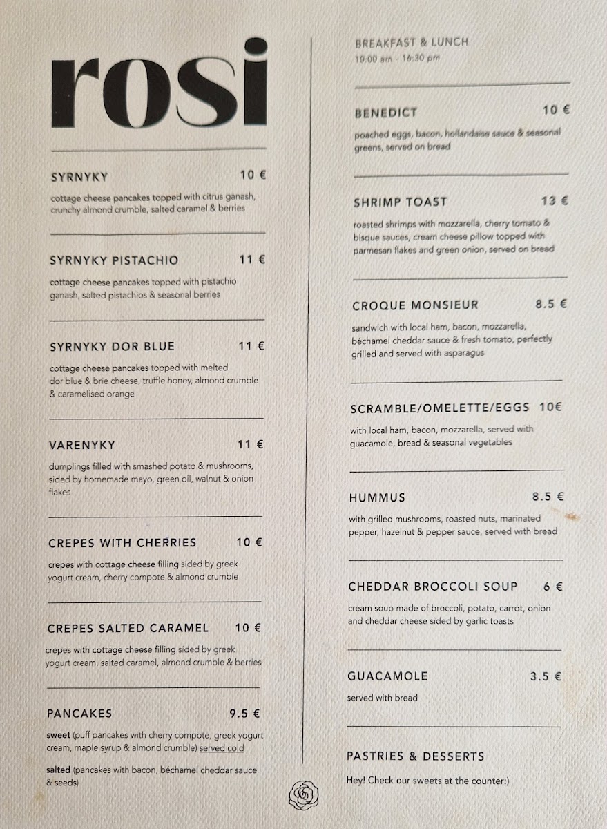 Menu Rosi. Café & More | Specialty Coffee, Brunches & Pastries-10