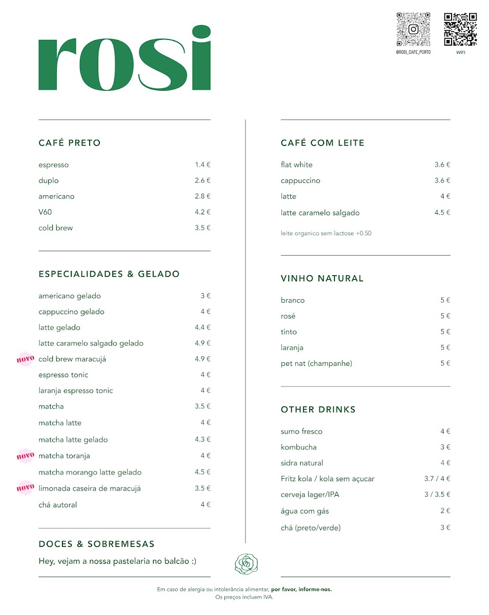 Menu Rosi. Café & More | Specialty Coffee, Brunches & Pastries-3