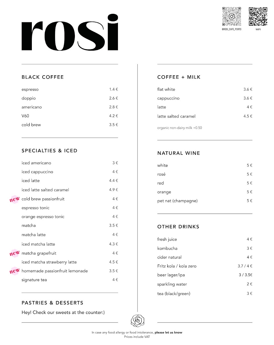 Menu Rosi. Café & More | Specialty Coffee, Brunches & Pastries-4
