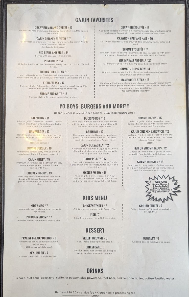 Menu Rosie Jo's-1