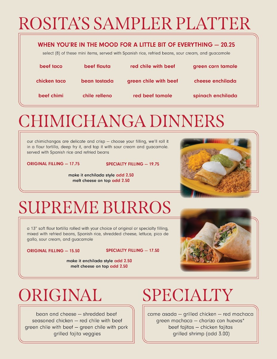 Menu Rosita's Fine Mexican Food-2