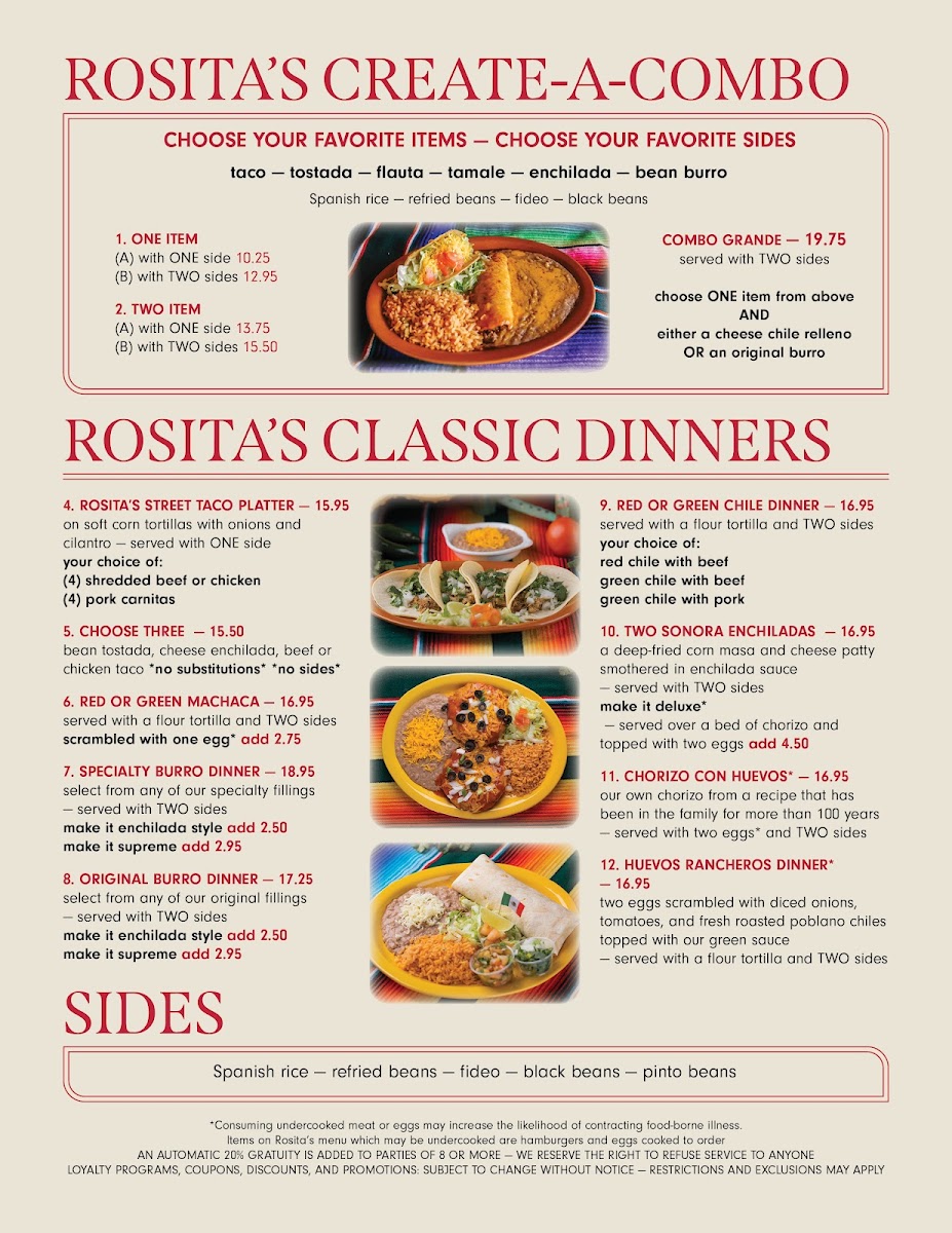 Menu Rosita's Fine Mexican Food-3