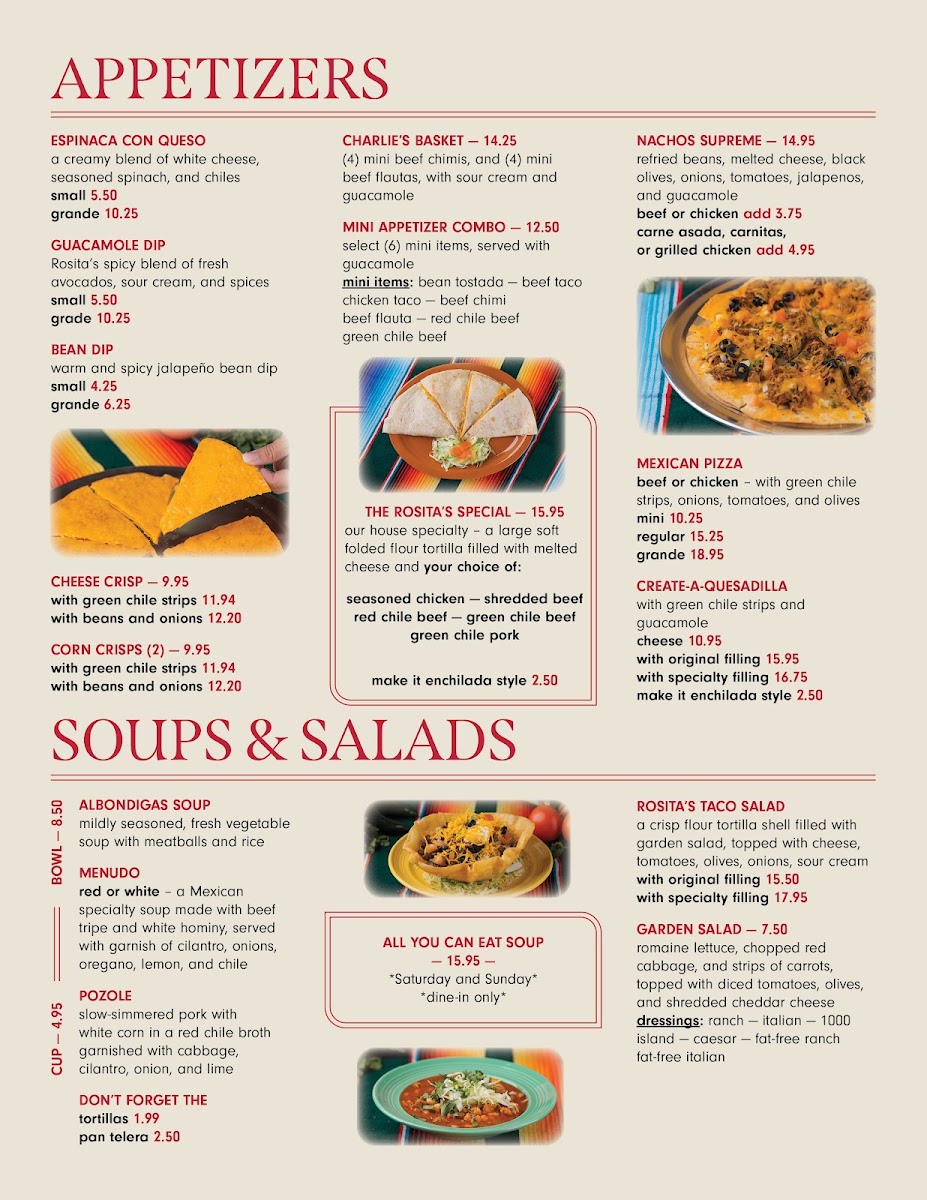 Menu Rosita's Fine Mexican Food-4