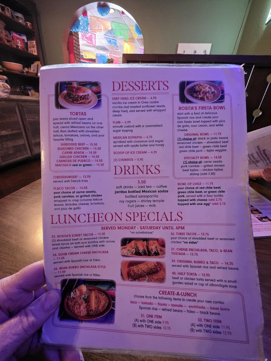 Menu Rosita's Fine Mexican Food-6