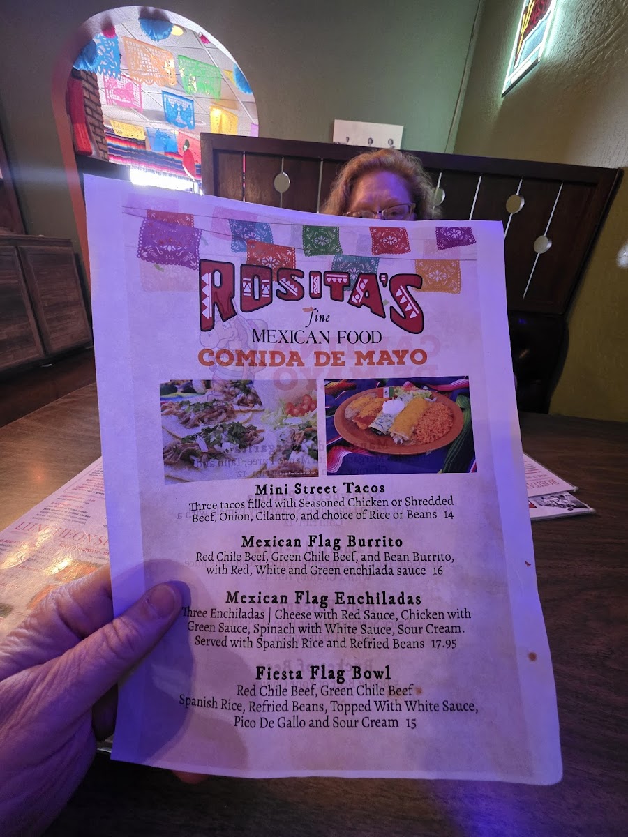 Menu Rosita's Fine Mexican Food-8