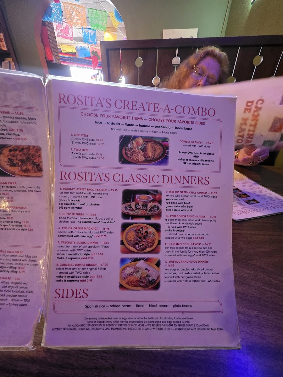 Menu Rosita's Fine Mexican Food-9