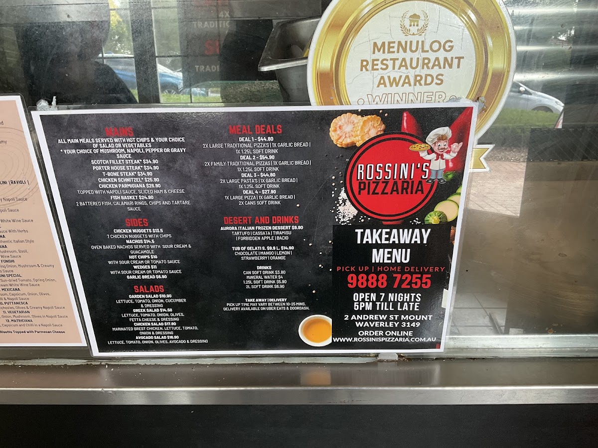 Menu Rossini's Pizzaria Mount Waverley-1