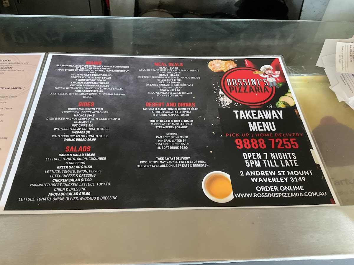 Menu Rossini's Pizzaria Mount Waverley-2