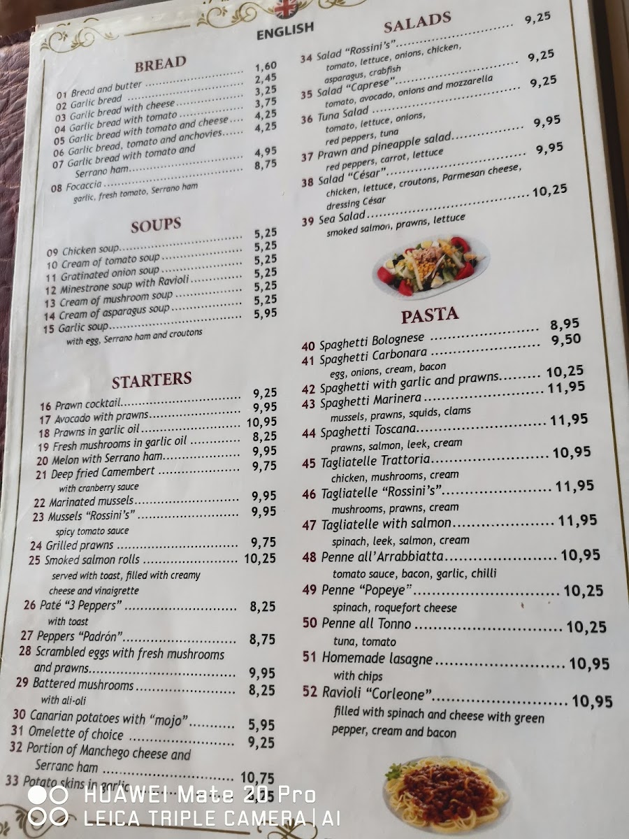 Menu Rossini's-1