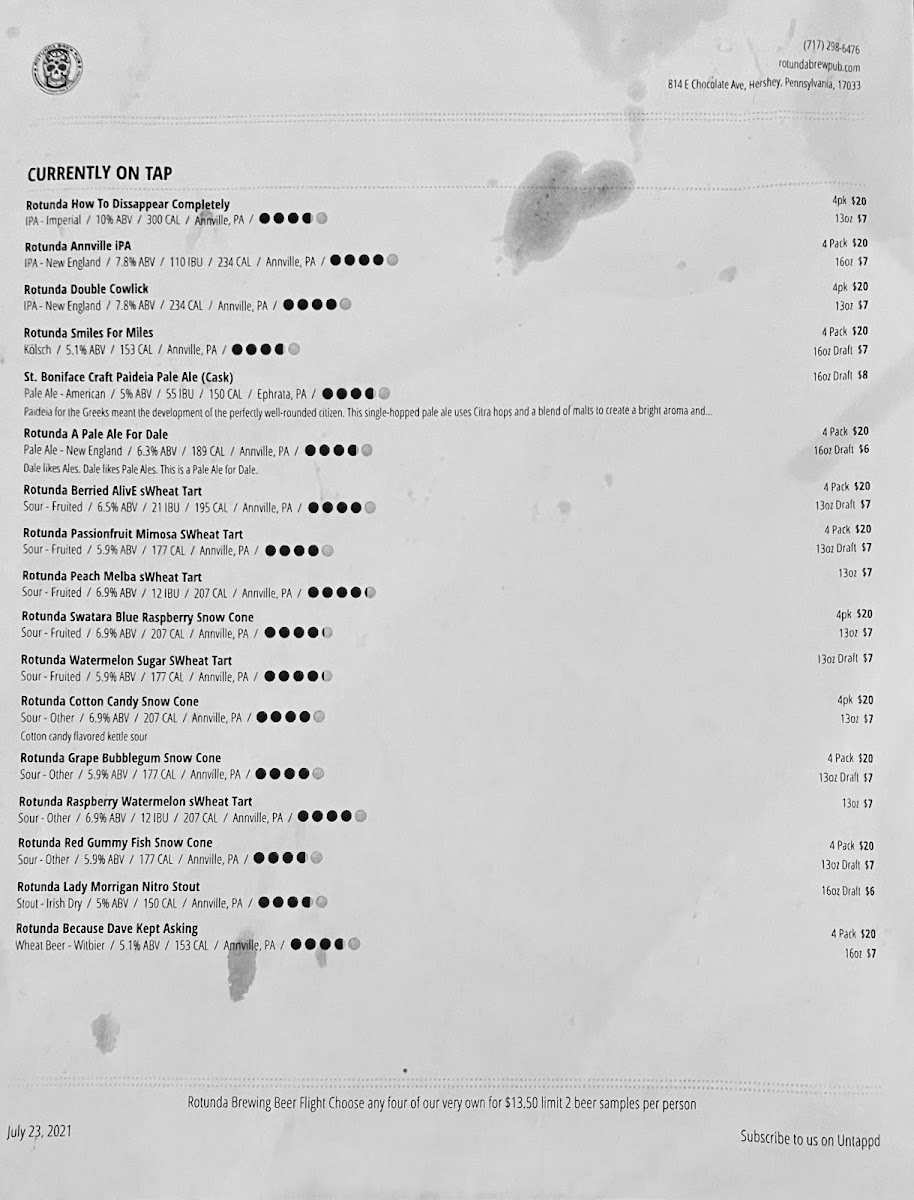 Menu Rotunda Brew Pub-9