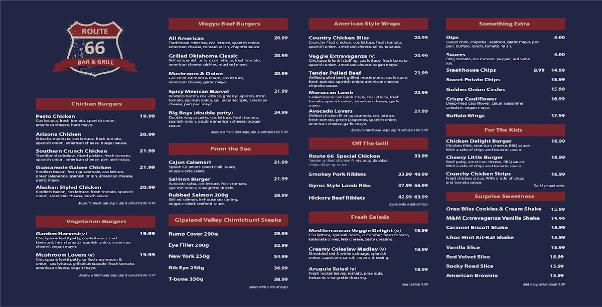 Menu Route 66 Bar And Grill-2