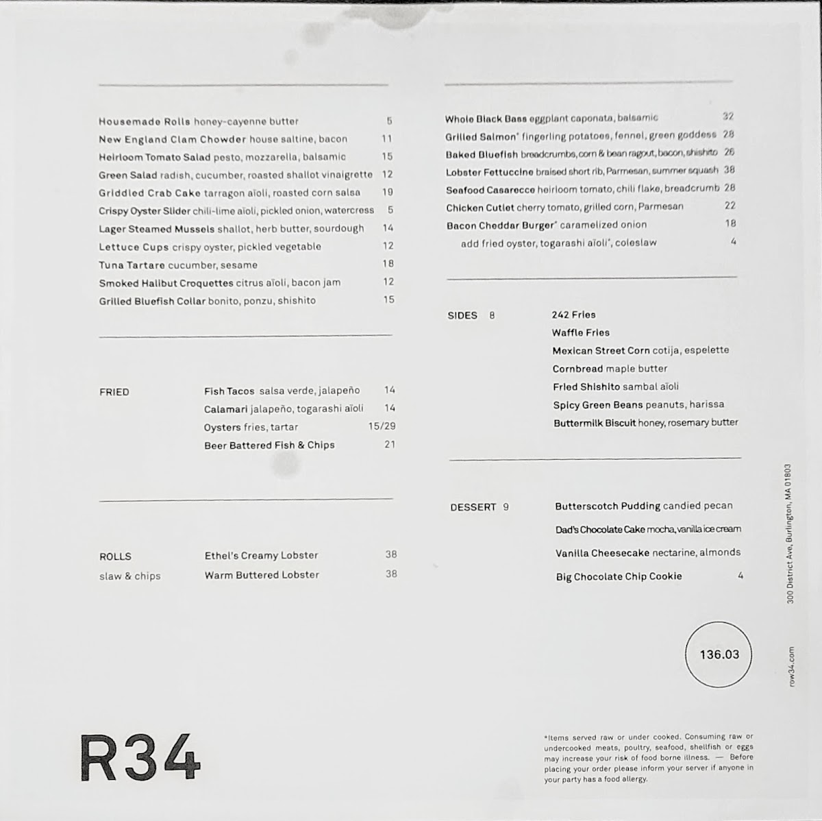 Menu Row 34 | Burlington-3