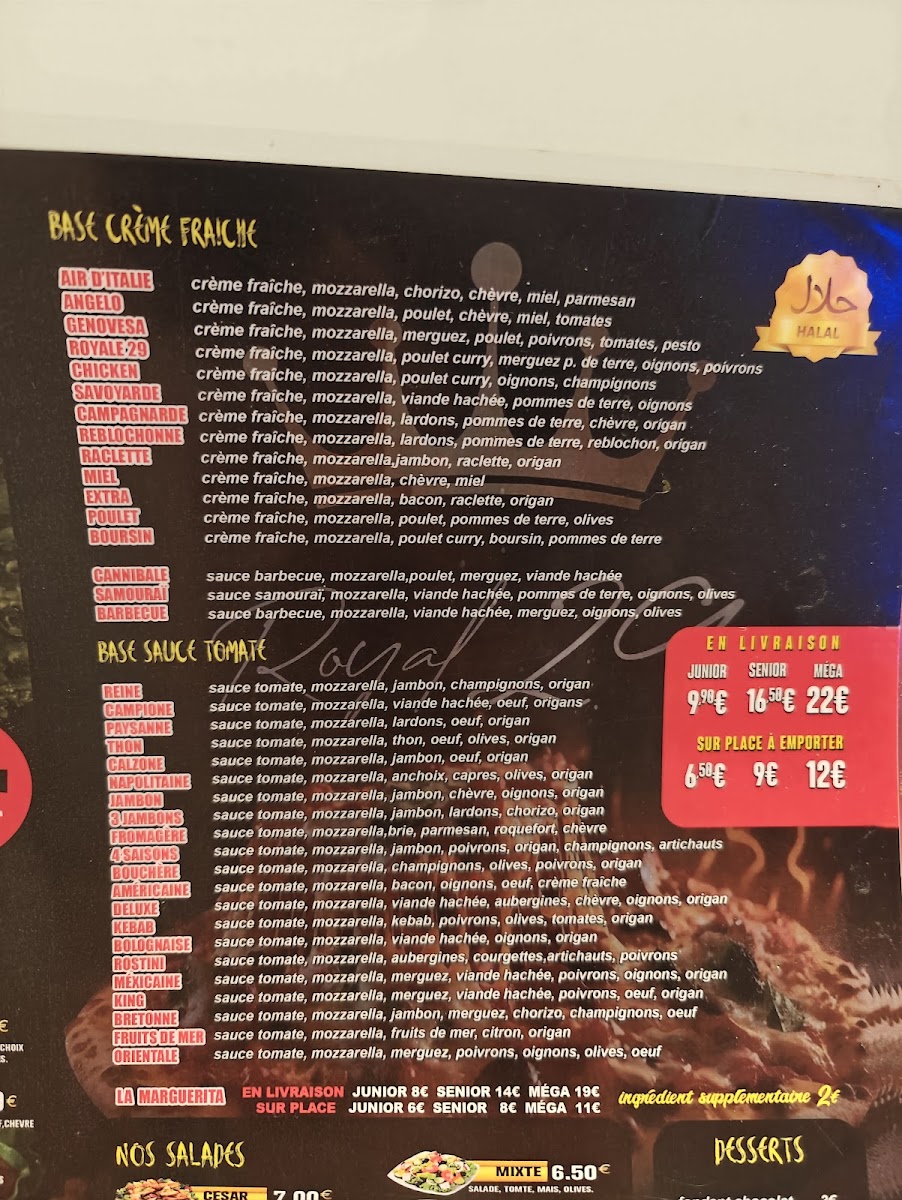 Menu Royal 29-4