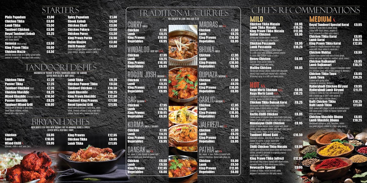 Menu Royal Tandoori Indian Restaurant And Takeaway Corby-1