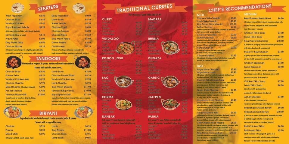 Menu Royal Tandoori Indian Restaurant And Takeaway Corby-6