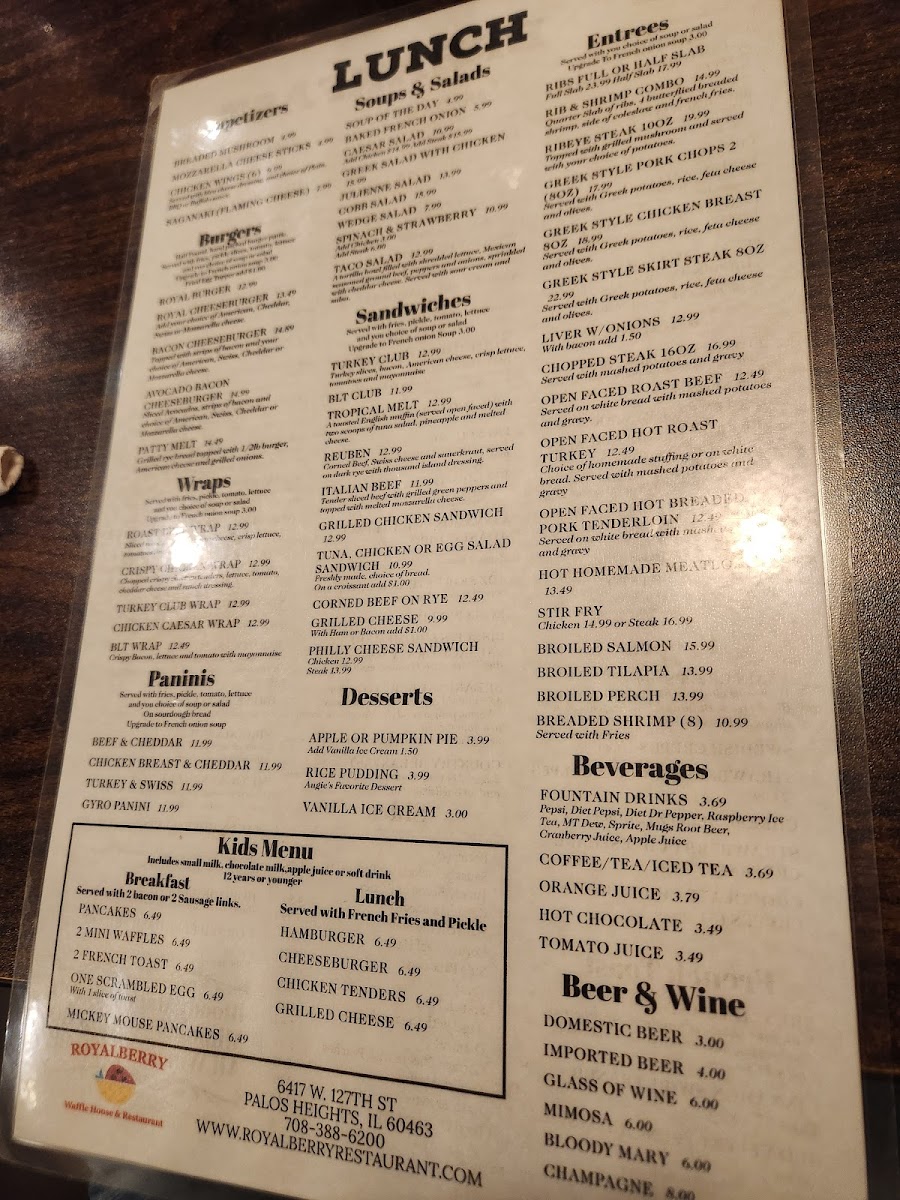 Menu Royalberry Waffle House & Restaurant-2