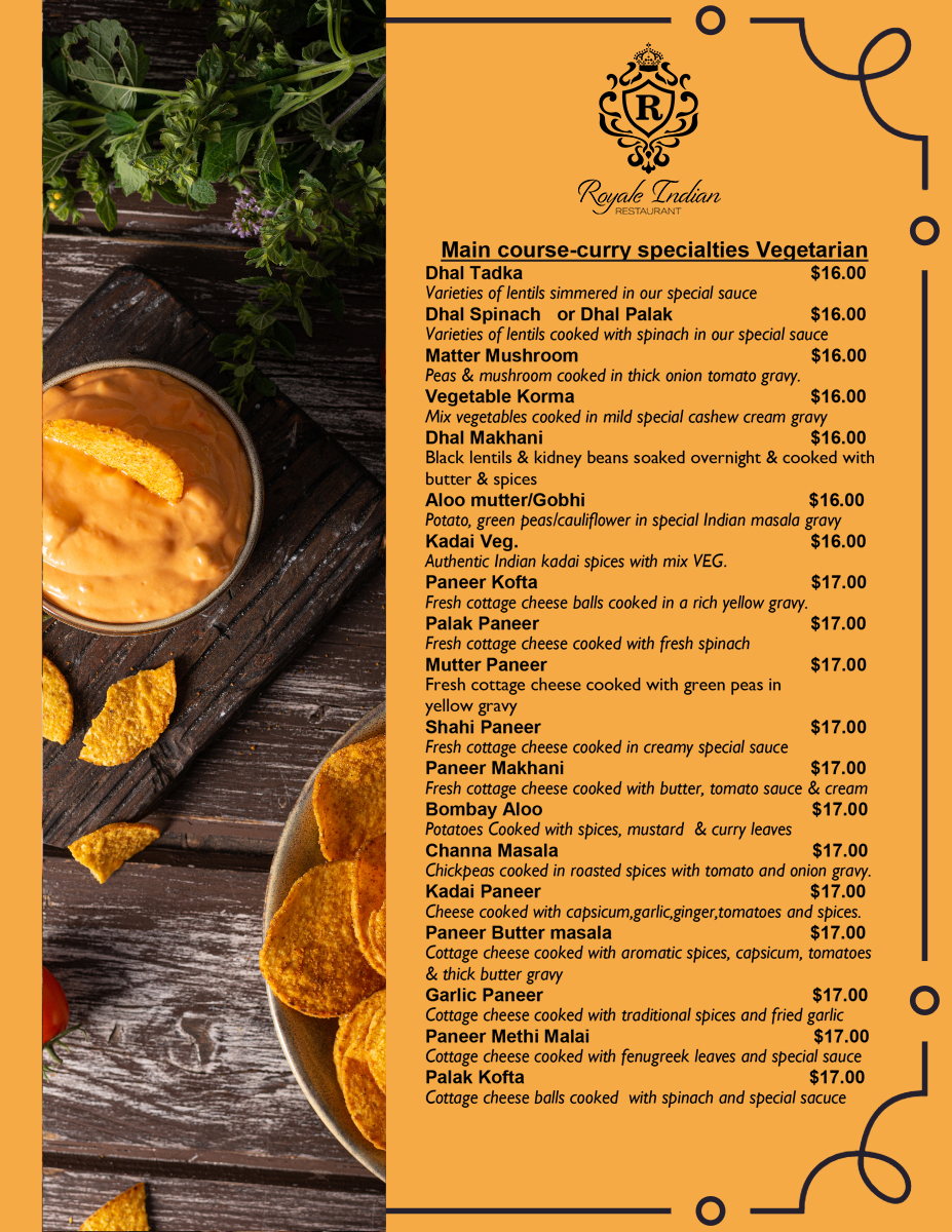 Menu Royale Indian Restaurant - Davies Corner-2