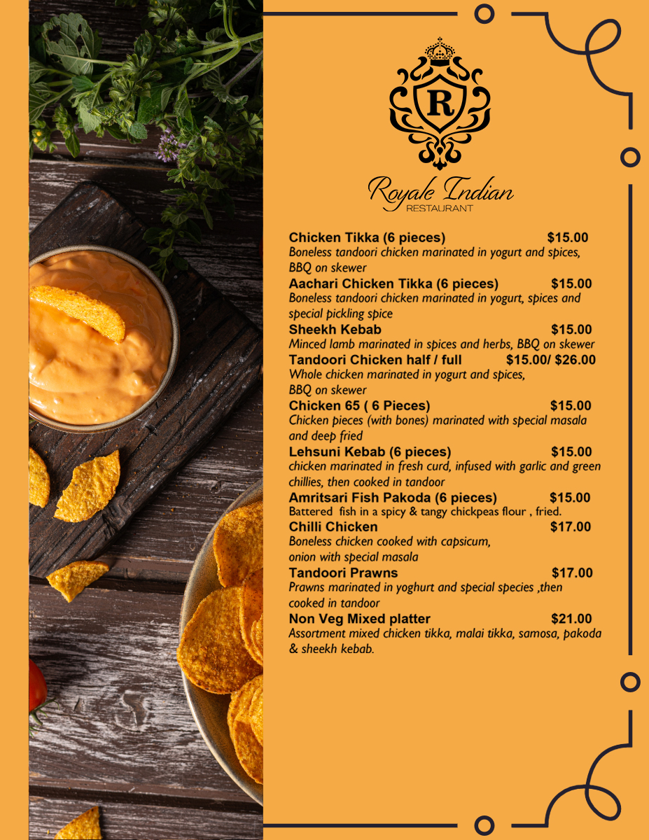 Menu Royale Indian Restaurant - Davies Corner-3