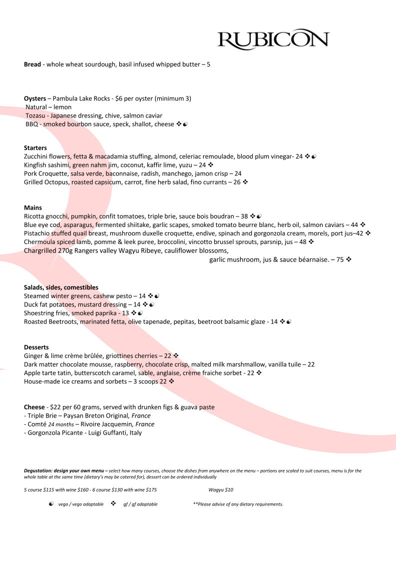 Menu Rubicon Restaurant-1