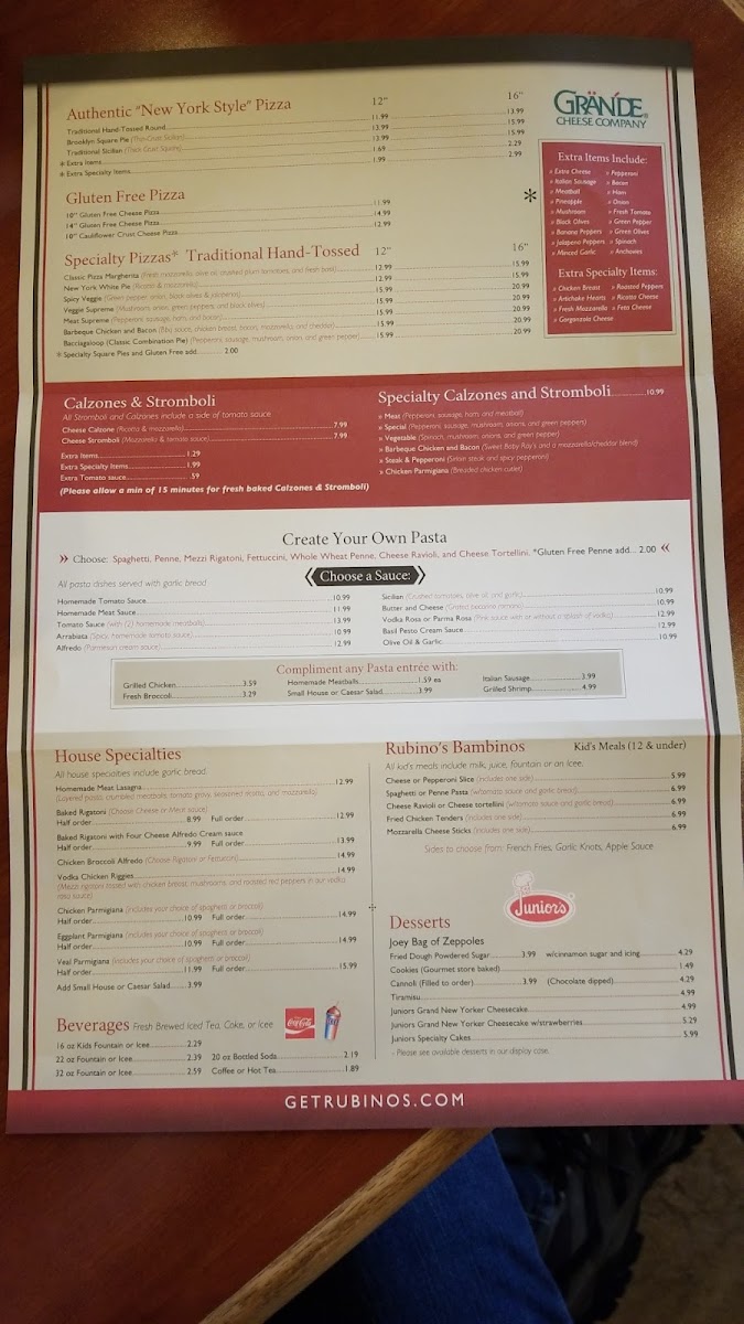 Menu Rubino's Pizzeria-2