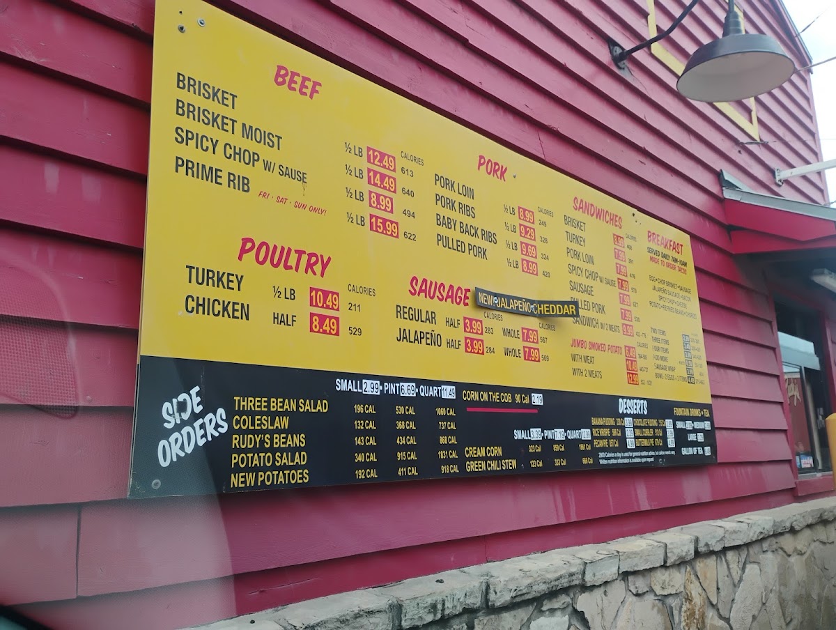 Menu Rudy's 'country Store' And Bar-B-Q-2