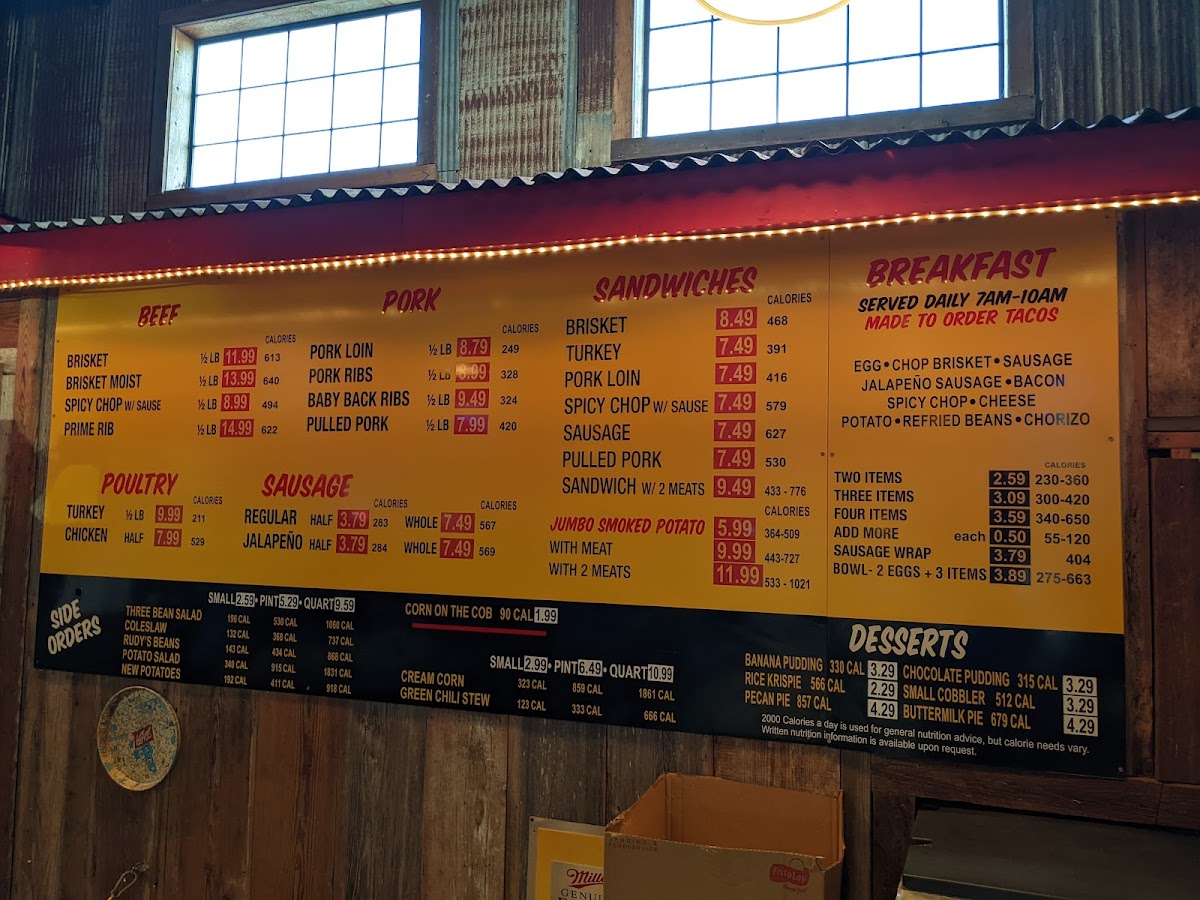 Menu Rudy's 'country Store' And Bar-B-Q-5