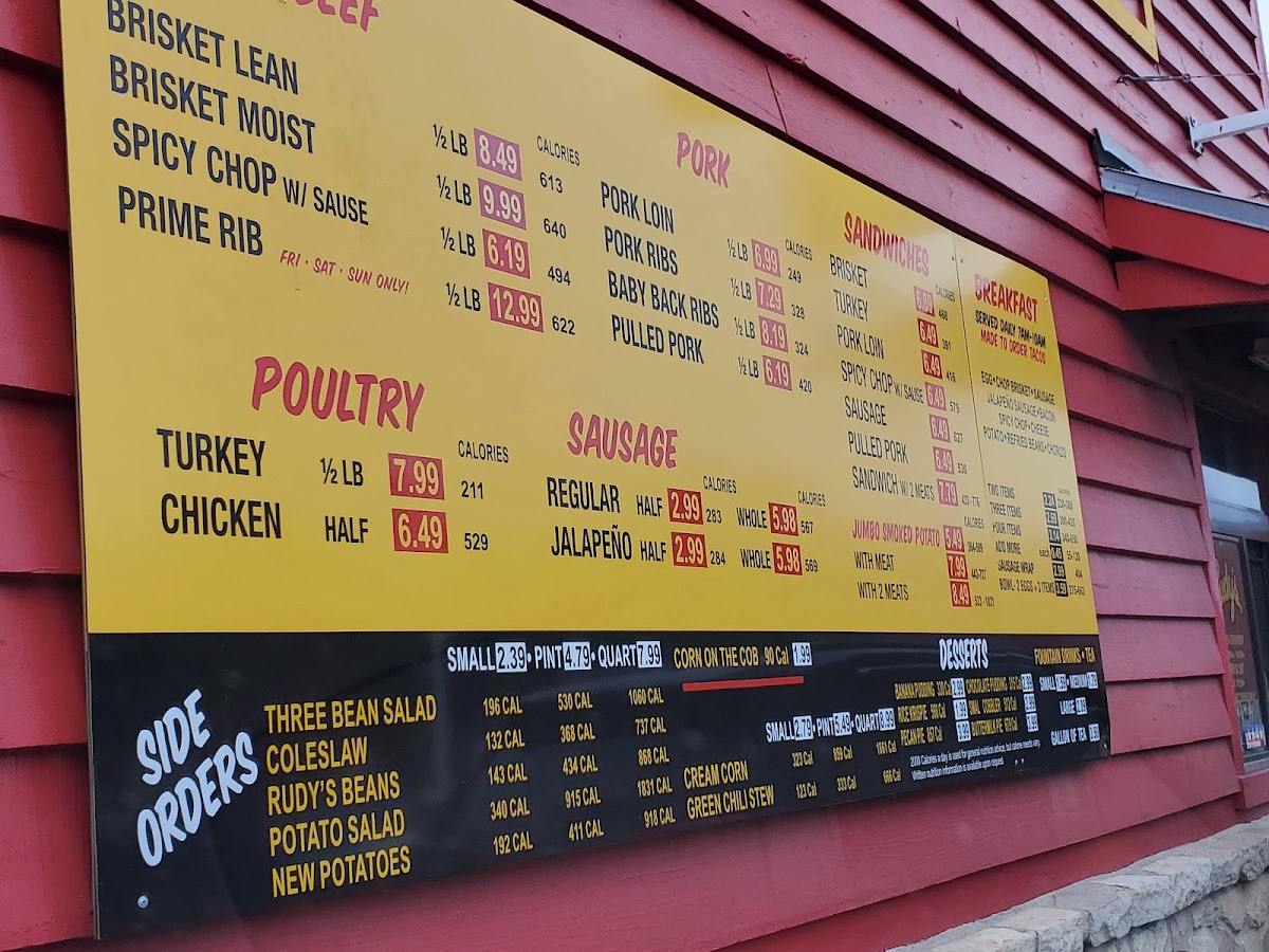 Menu Rudy's 'country Store' And Bar-B-Q-6