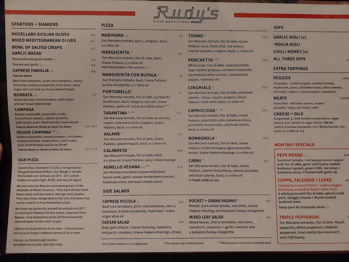 Menu Rudy's Pizza Napoletana - Birmingham-10