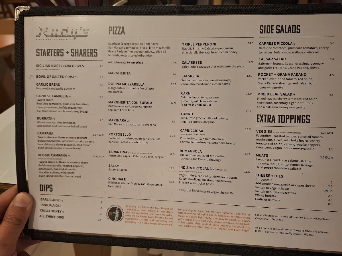 Menu Rudy's Pizza Napoletana - Birmingham-2