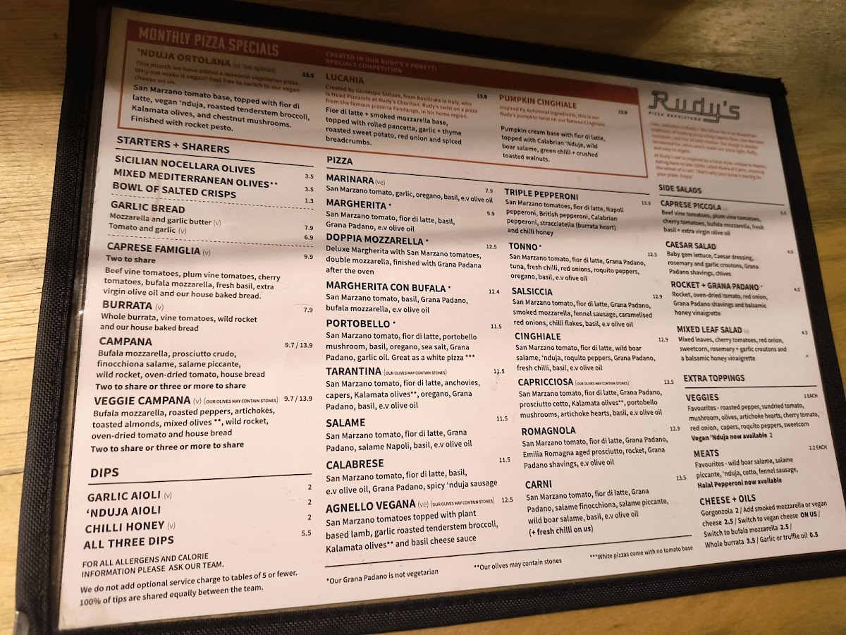 Menu Rudy's Pizza Napoletana - Birmingham-4