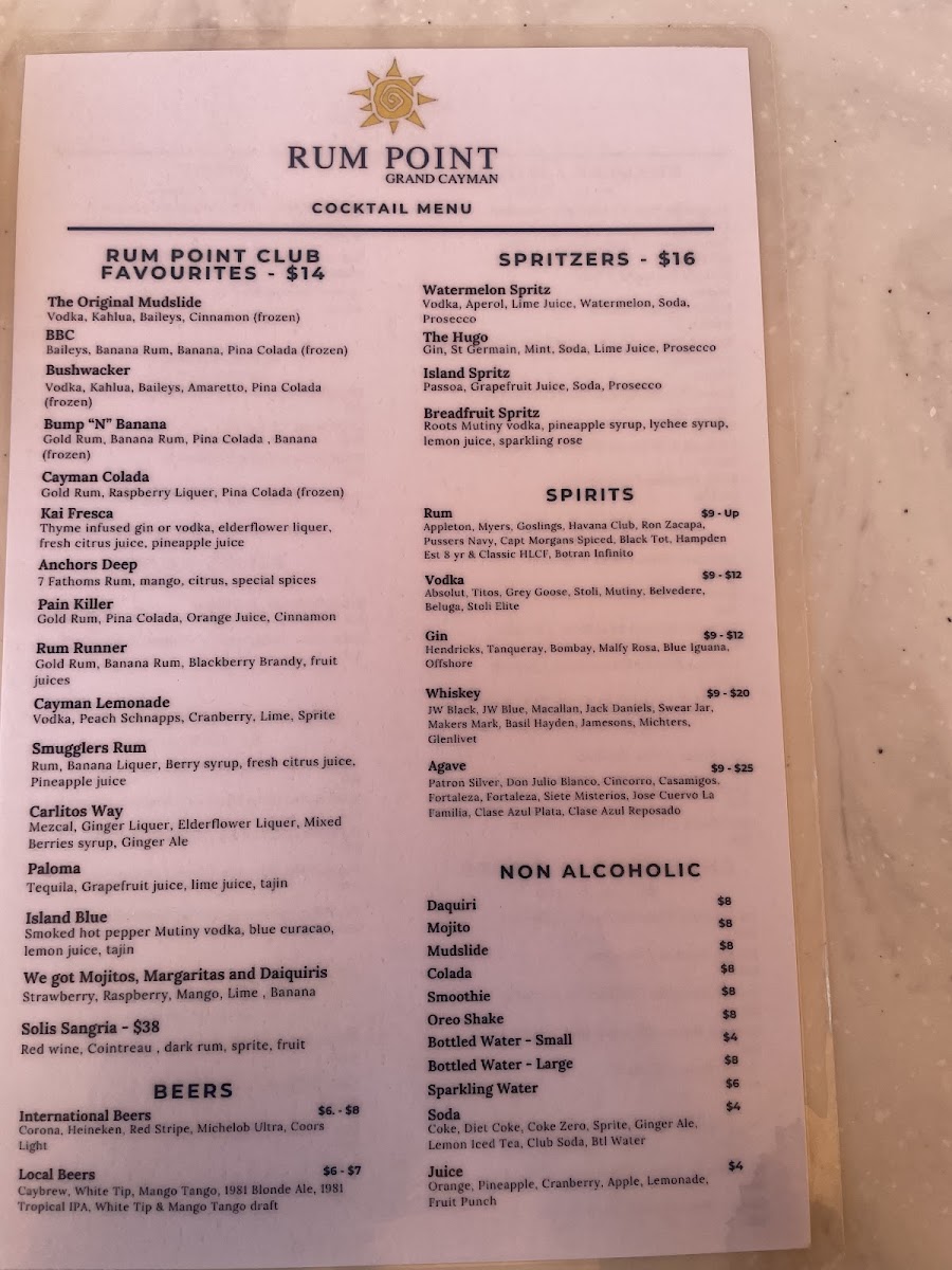 Menu Rum Point Club-3