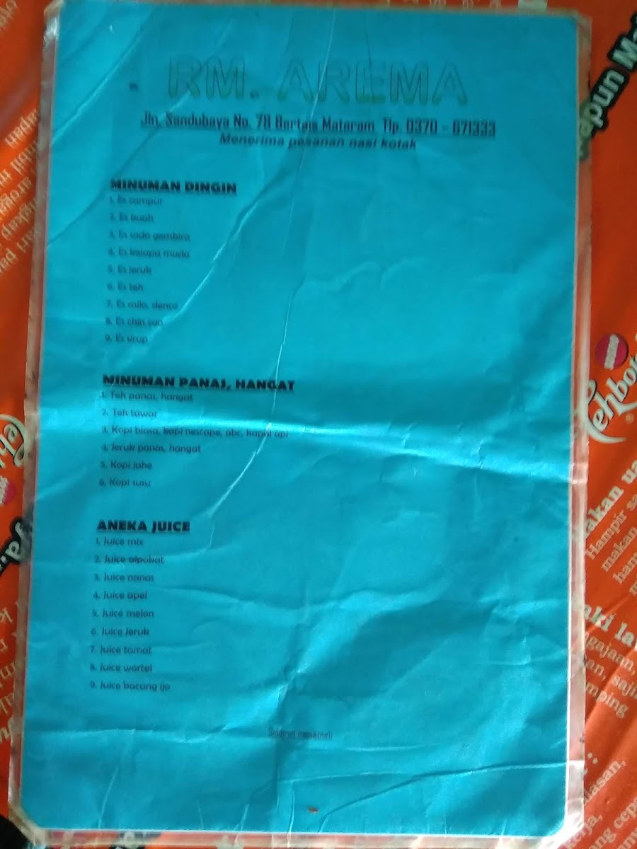 Menu Rumah Makan Arema-2