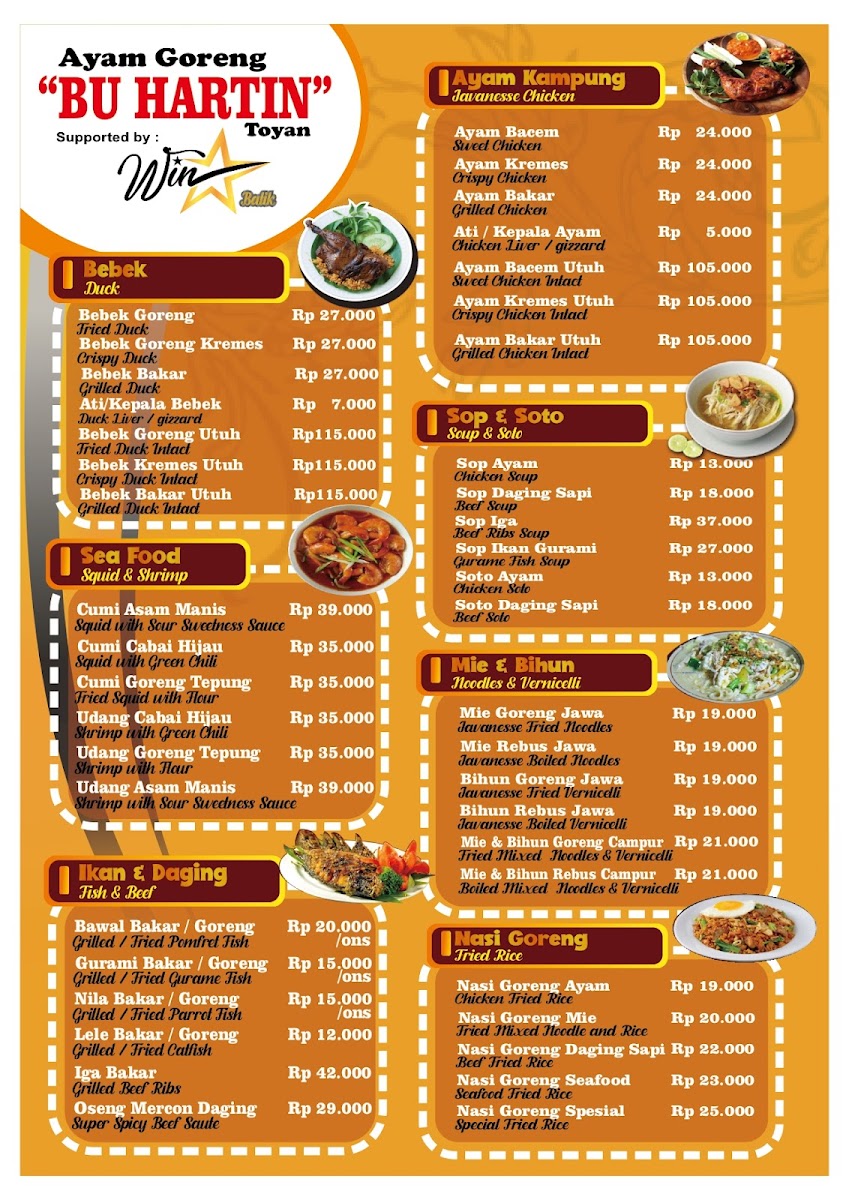 Menu Rumah Makan Ayam Goreng Bu Hartin Toyan-1