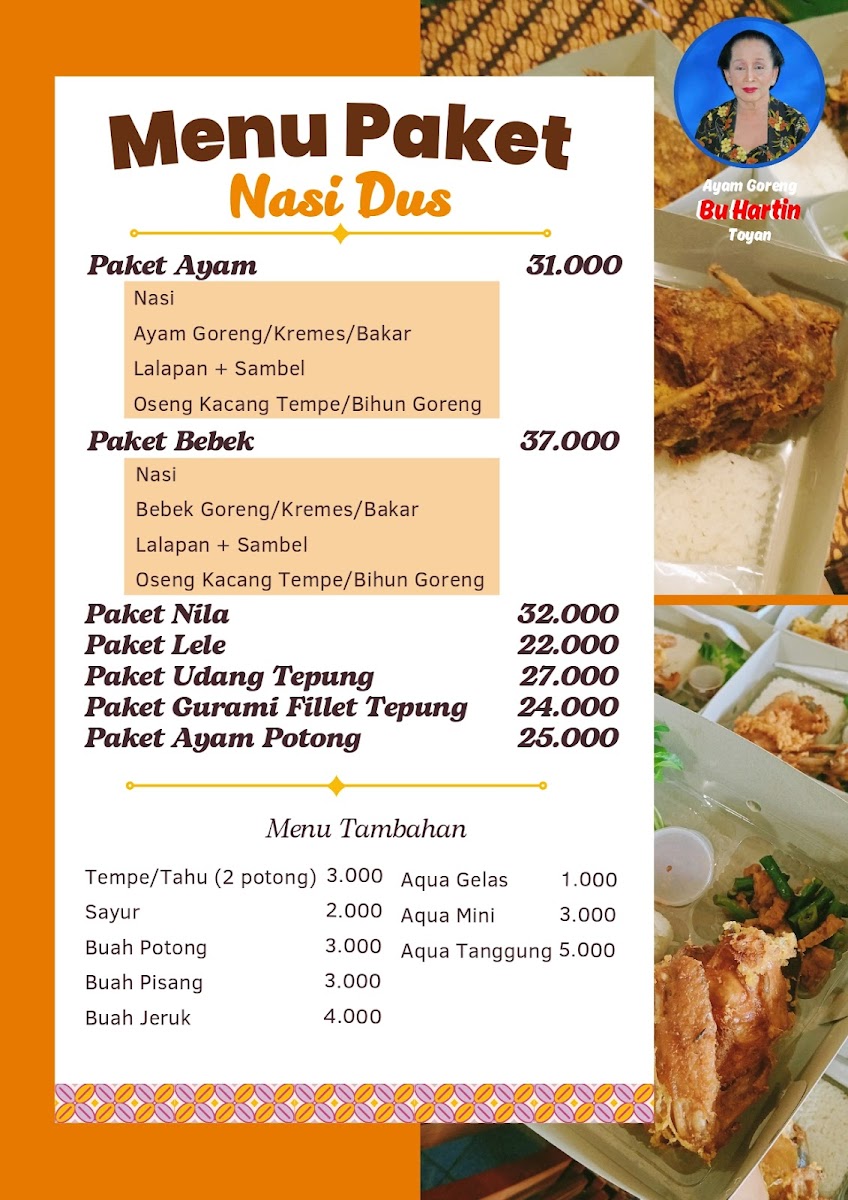 Menu Rumah Makan Ayam Goreng Bu Hartin Toyan-3