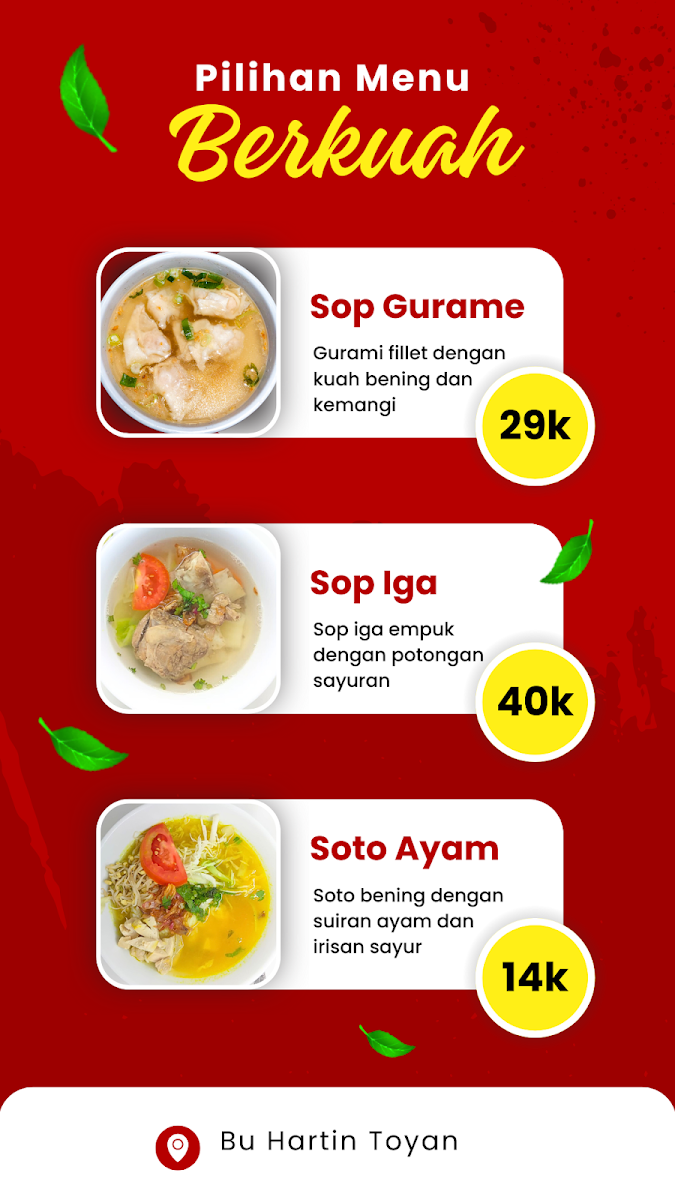 Menu Rumah Makan Ayam Goreng Bu Hartin Toyan-4