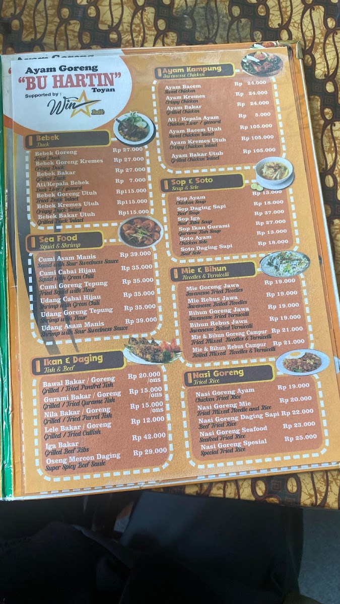 Menu Rumah Makan Ayam Goreng Bu Hartin Toyan-9
