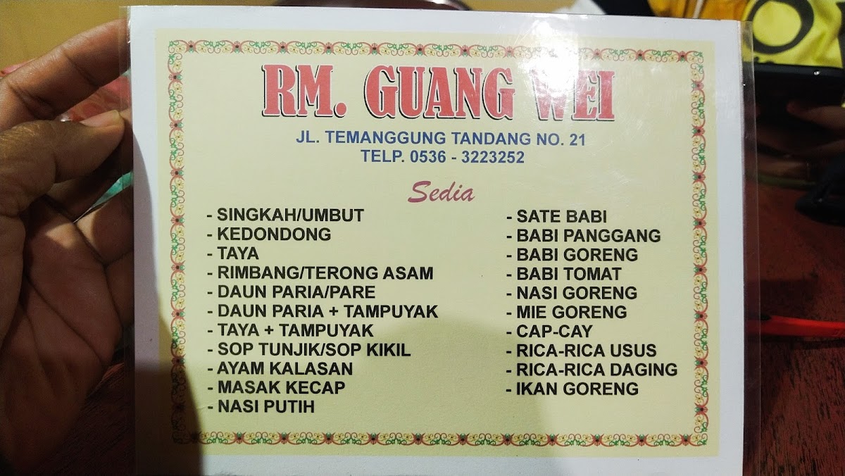 Menu Rumah Makan Babi Guang Wei-1