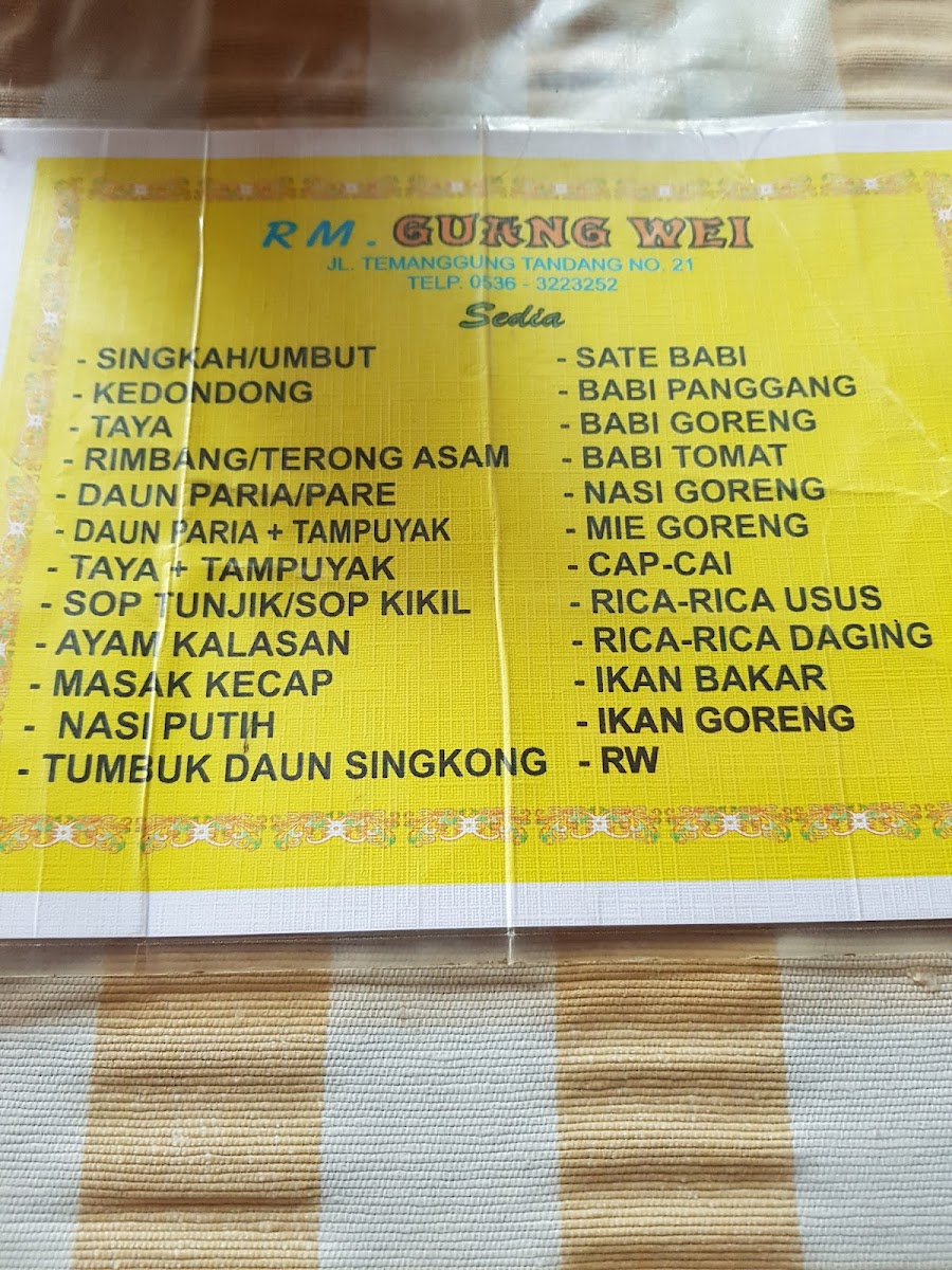 Menu Rumah Makan Babi Guang Wei-2